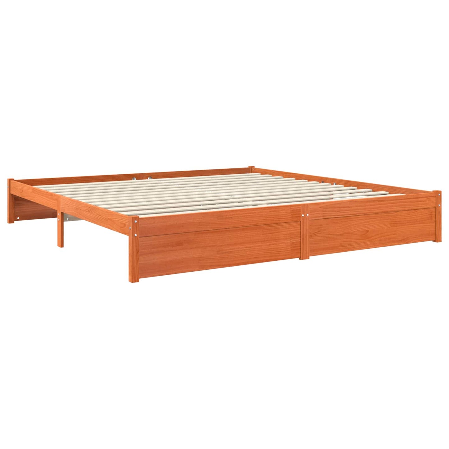 vidaXL Bettrahmen Wachsbraun 200 x 200 cm Massivholz Kiefer