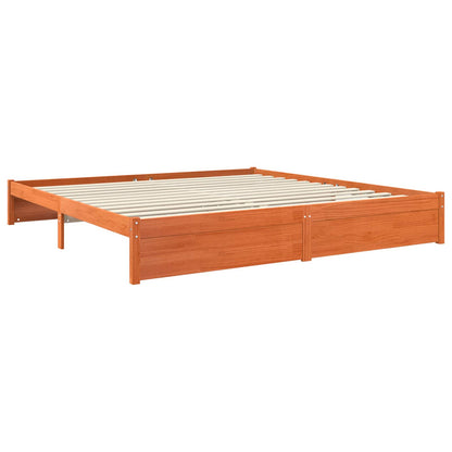 vidaXL Bettrahmen Wachsbraun 200 x 200 cm Massivholz Kiefer