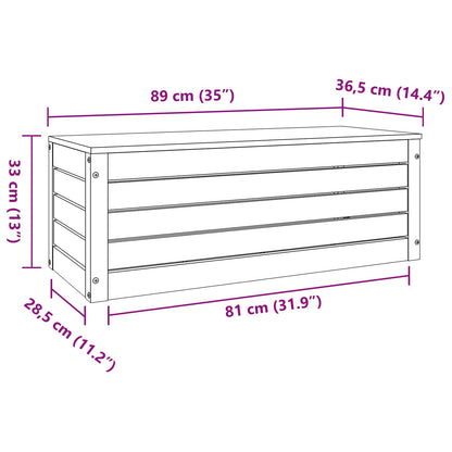 vidaXL Aufbewahrungsbox mit Speicher Wachsbraun 89 x 36,5 x 33 cm