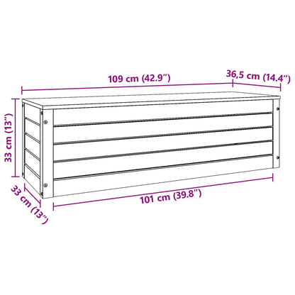 Aufbewahrungsbox mit Speicher Wachsbraun 109 x 36,5 x 33 cm
