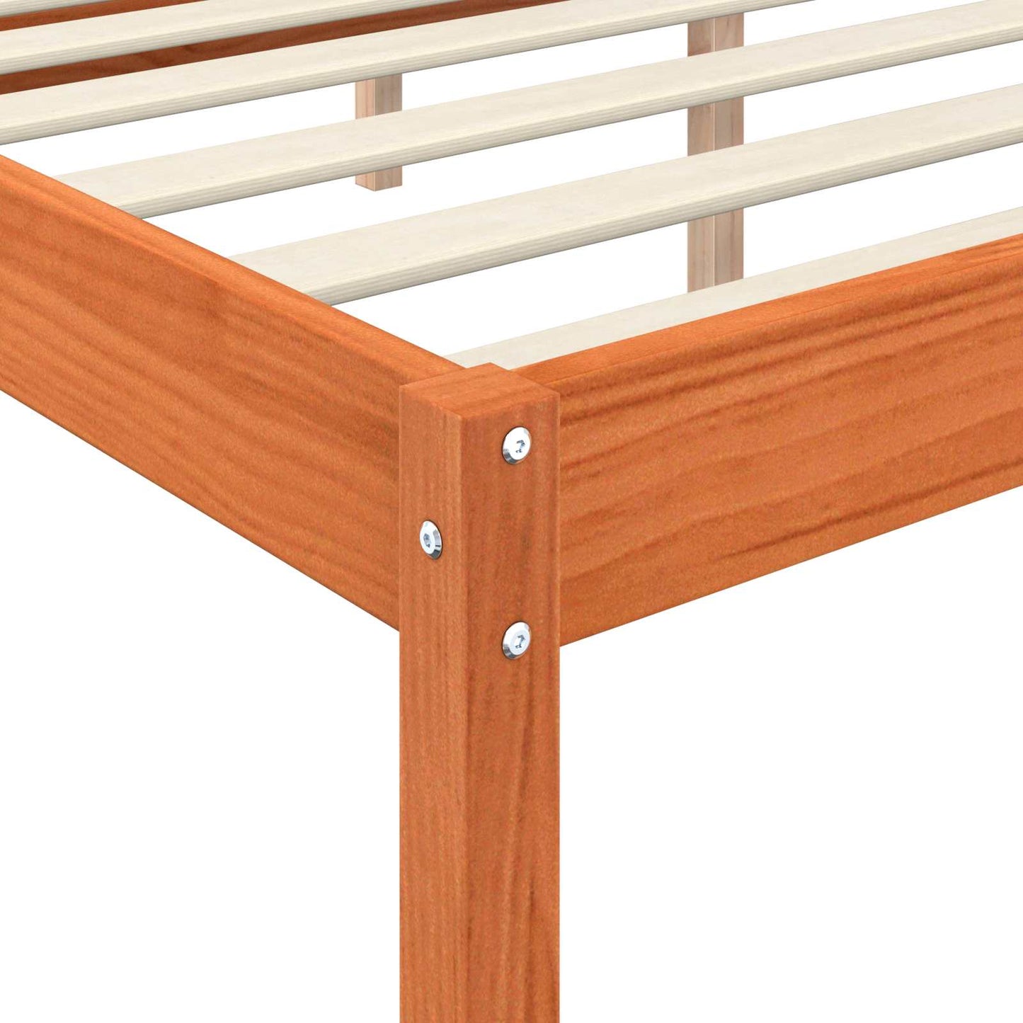 vidaXL Cadre de lit brun miel 200 x 200 cm Bois de pin massif