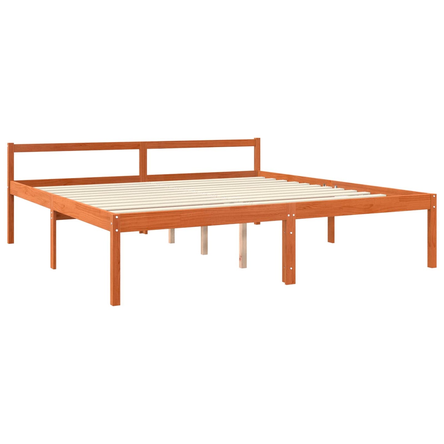 vidaXL Cadre de lit brun miel 200 x 200 cm Bois de pin massif