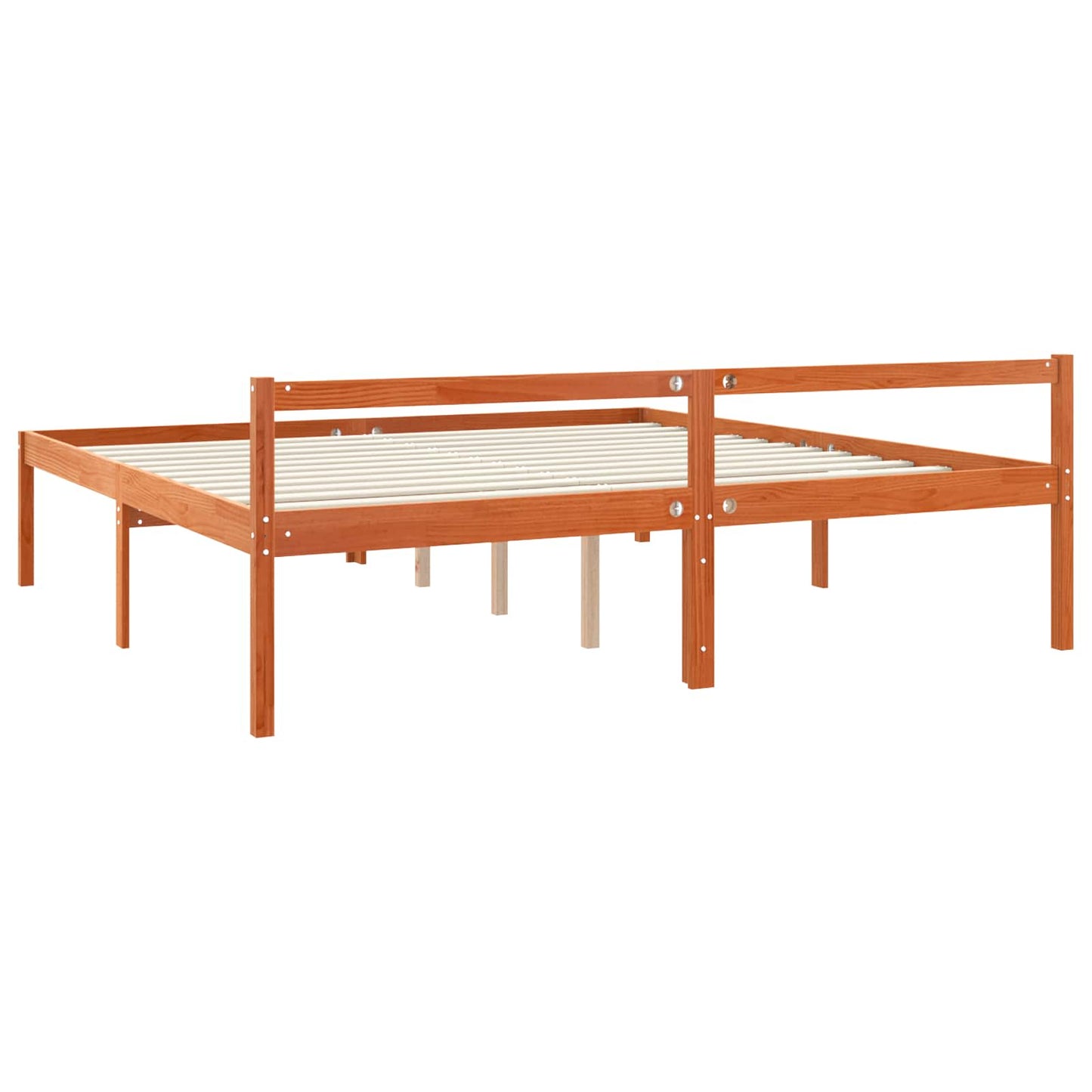 vidaXL Cadre de lit brun miel 200 x 200 cm Bois de pin massif