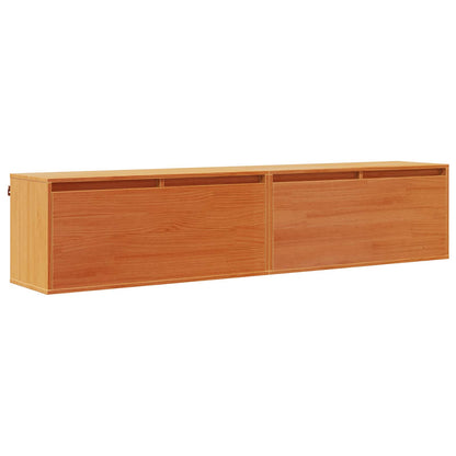 Wandschrank mit Regal mit Tür 2 pcs Wachsbraun 80 x 30 x 35 cm