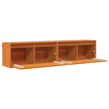 Wandschrank mit Regal mit Tür 2 pcs Wachsbraun 80 x 30 x 35 cm