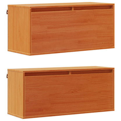 Wandschrank mit Regal mit Tür 2 pcs Wachsbraun 80 x 30 x 35 cm