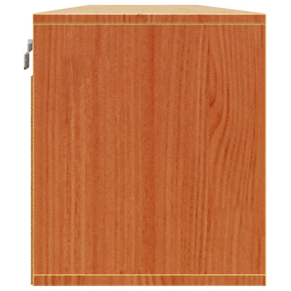 Wandschrank mit Regal mit Tür 2 pcs Wachsbraun 80 x 30 x 35 cm