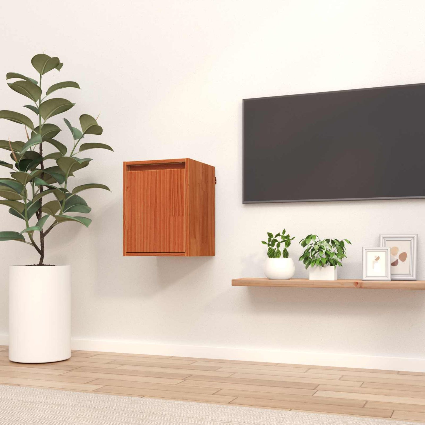 vidaXL Wandschrank Wachsbraun 30 x 30 x 40 cm Massives Kiefernholz