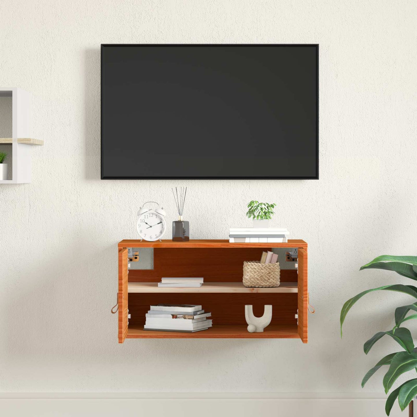 vidaXL Wandschrank Wachsbraun 60 x 30 x 30 cm Massives Kiefernholz