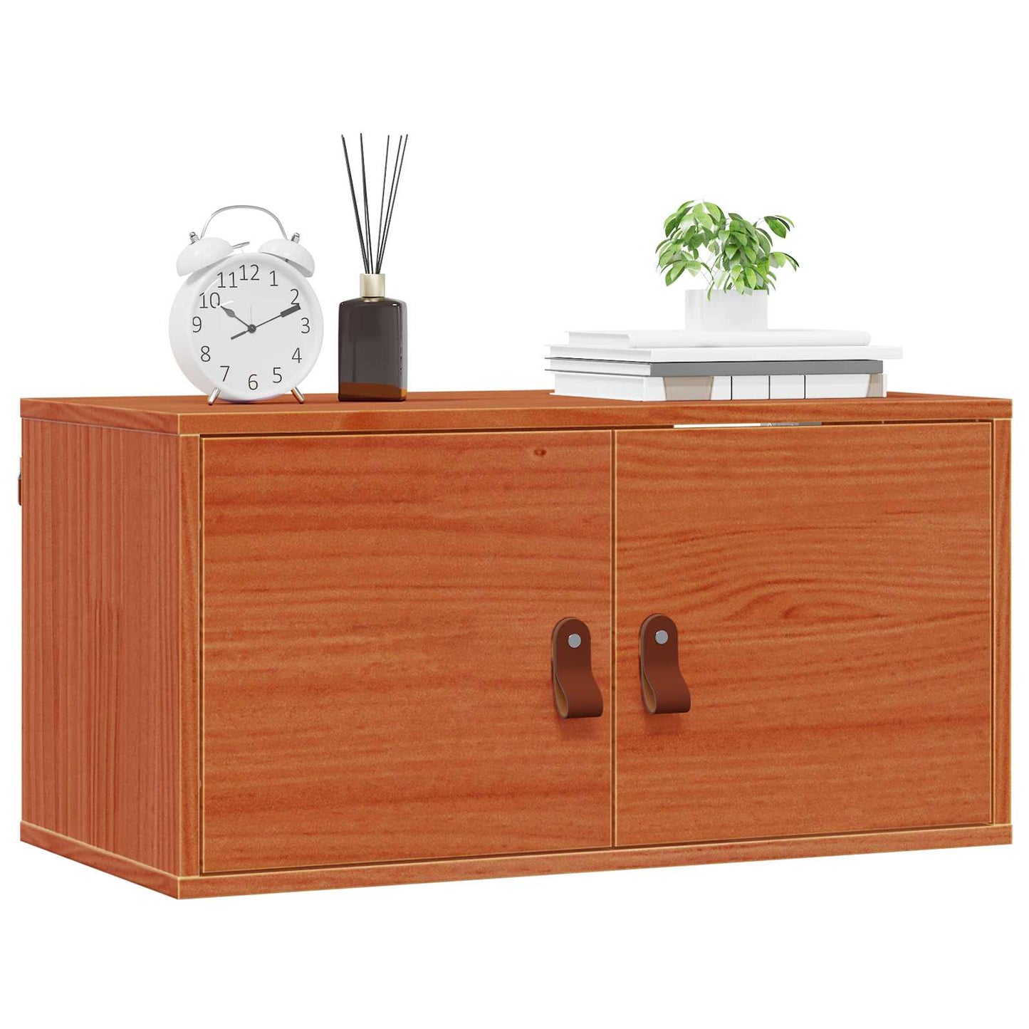 Wandschrank mit Regal mit Tür 2 pcs Wachsbraun 60 x 30 x 30 cm
