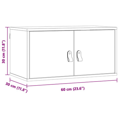 vidaXL Wandschrank mit Regal mit Tür 2 pcs Wachsbraun 60 x 30 x 30 cm