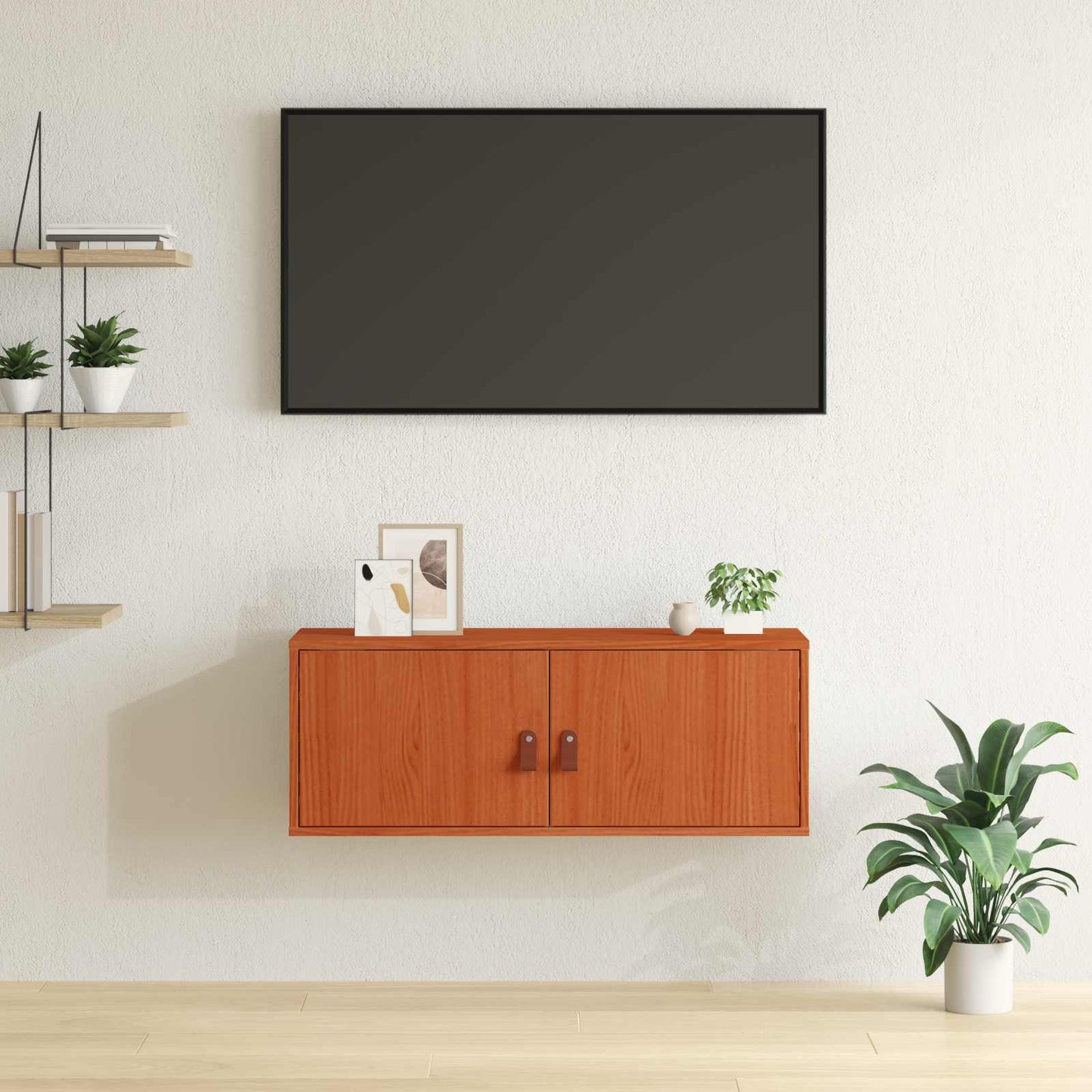 vidaXL Wandschrank Wachsbraun 80 x 30 x 30 cm Massives Kiefernholz