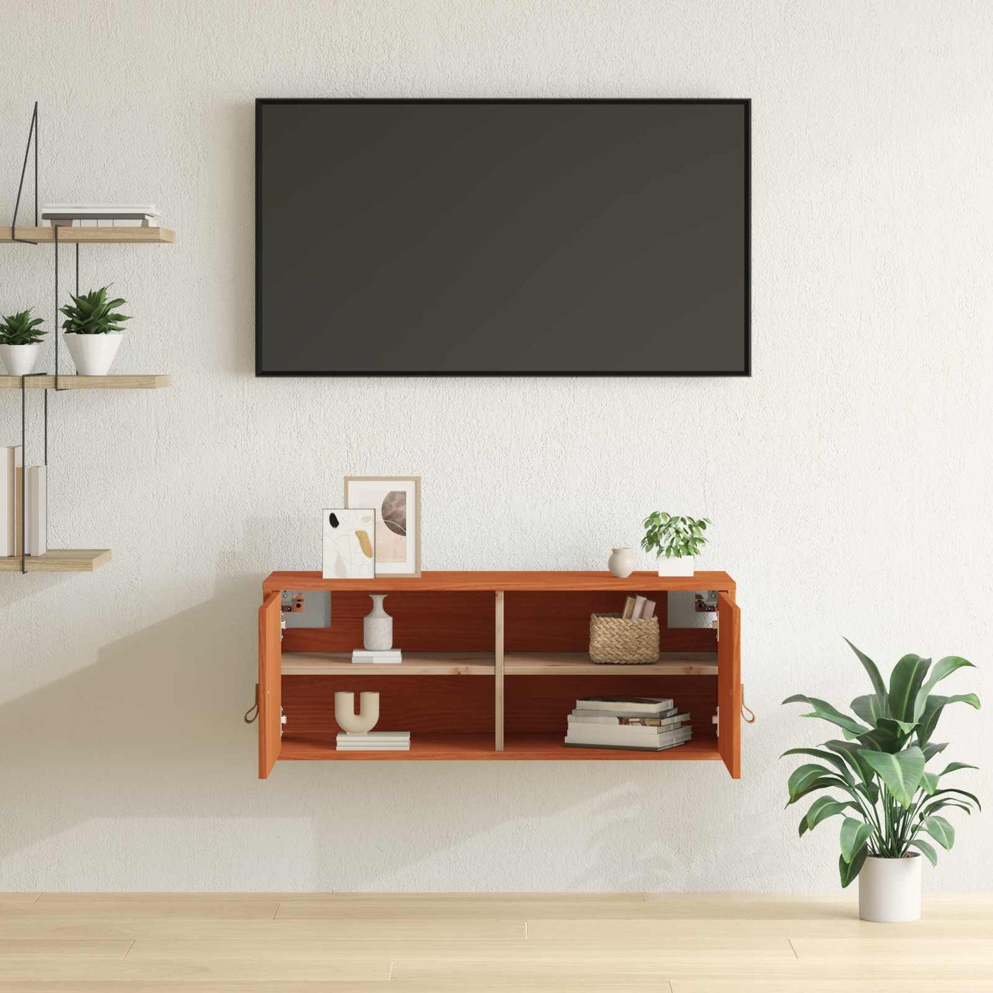 vidaXL Wandschrank Wachsbraun 80 x 30 x 30 cm Massives Kiefernholz