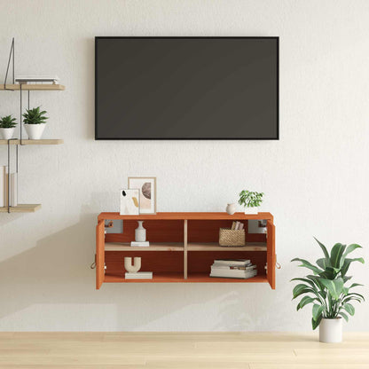 vidaXL Wandschrank Wachsbraun 80 x 30 x 30 cm Massives Kiefernholz