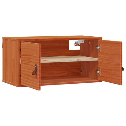 Wandschrank mit Regal mit Tür 2 pcs Wachsbraun 80 x 30 x 30 cm