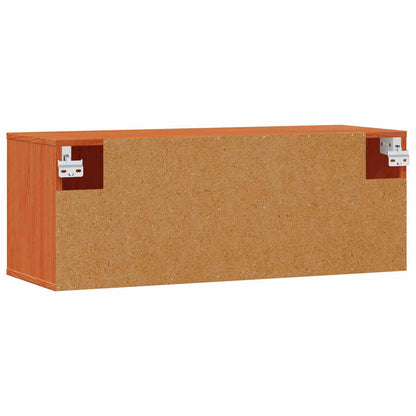 Wandschrank mit Regal mit Tür 2 pcs Wachsbraun 80 x 30 x 30 cm