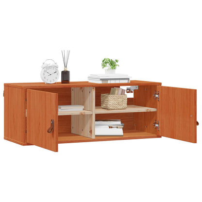 Wandschrank mit Regal mit Tür 2 pcs Wachsbraun 80 x 30 x 30 cm