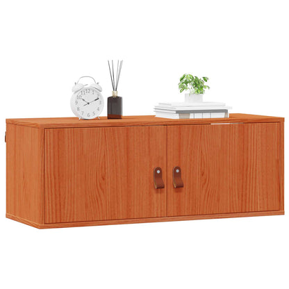 Wandschrank mit Regal mit Tür 2 pcs Wachsbraun 80 x 30 x 30 cm
