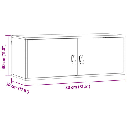 vidaXL Wandschrank mit Regal mit Tür 2 pcs Wachsbraun 80 x 30 x 30 cm