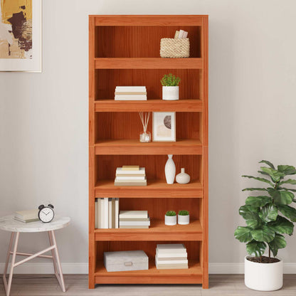 vidaXL Bücherregal Wachsbraun 80 x 35 x 183 cm Massives Kiefernholz