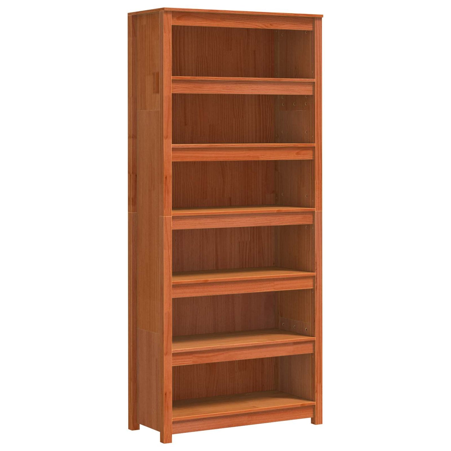 vidaXL Bücherregal Wachsbraun 80 x 35 x 183 cm Massives Kiefernholz