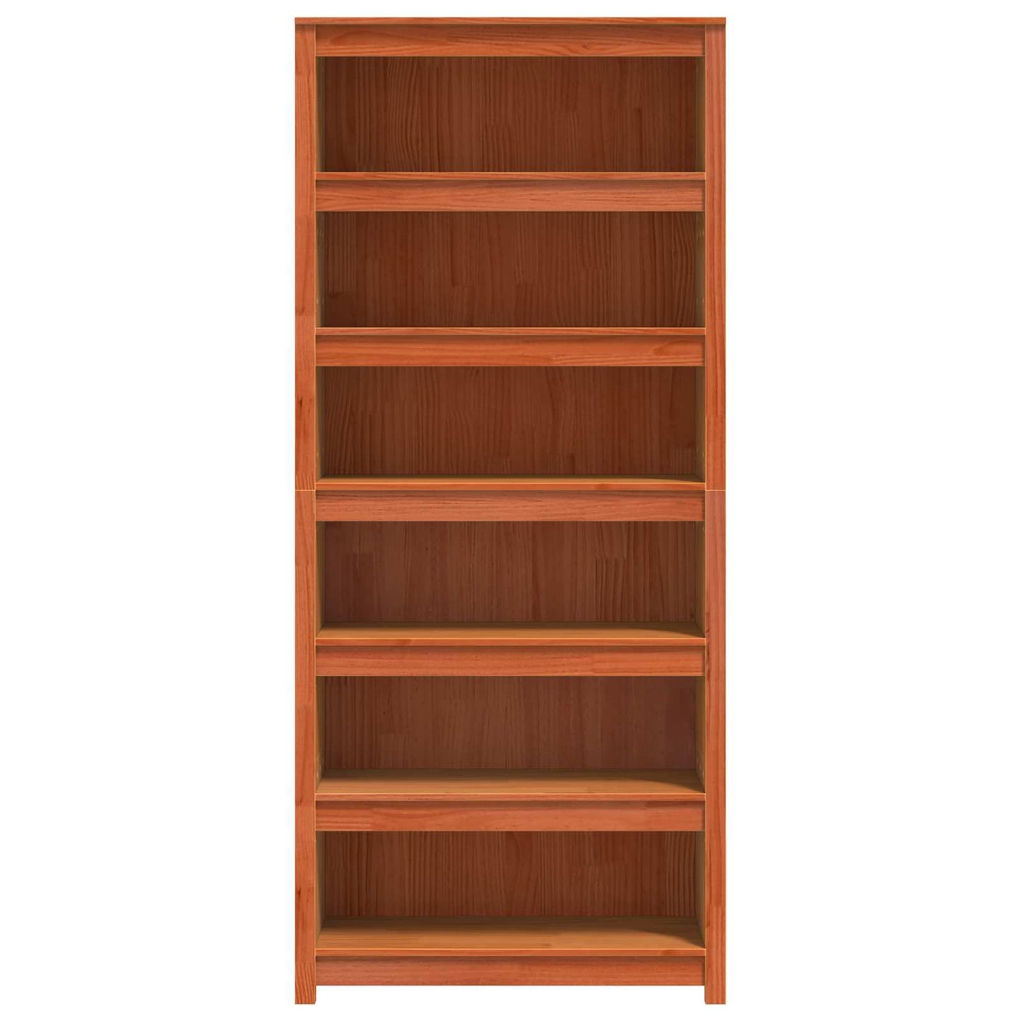 vidaXL Bücherregal Wachsbraun 80 x 35 x 183 cm Massives Kiefernholz