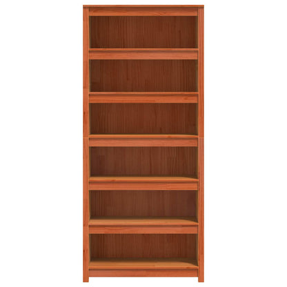 vidaXL Bücherregal Wachsbraun 80 x 35 x 183 cm Massives Kiefernholz