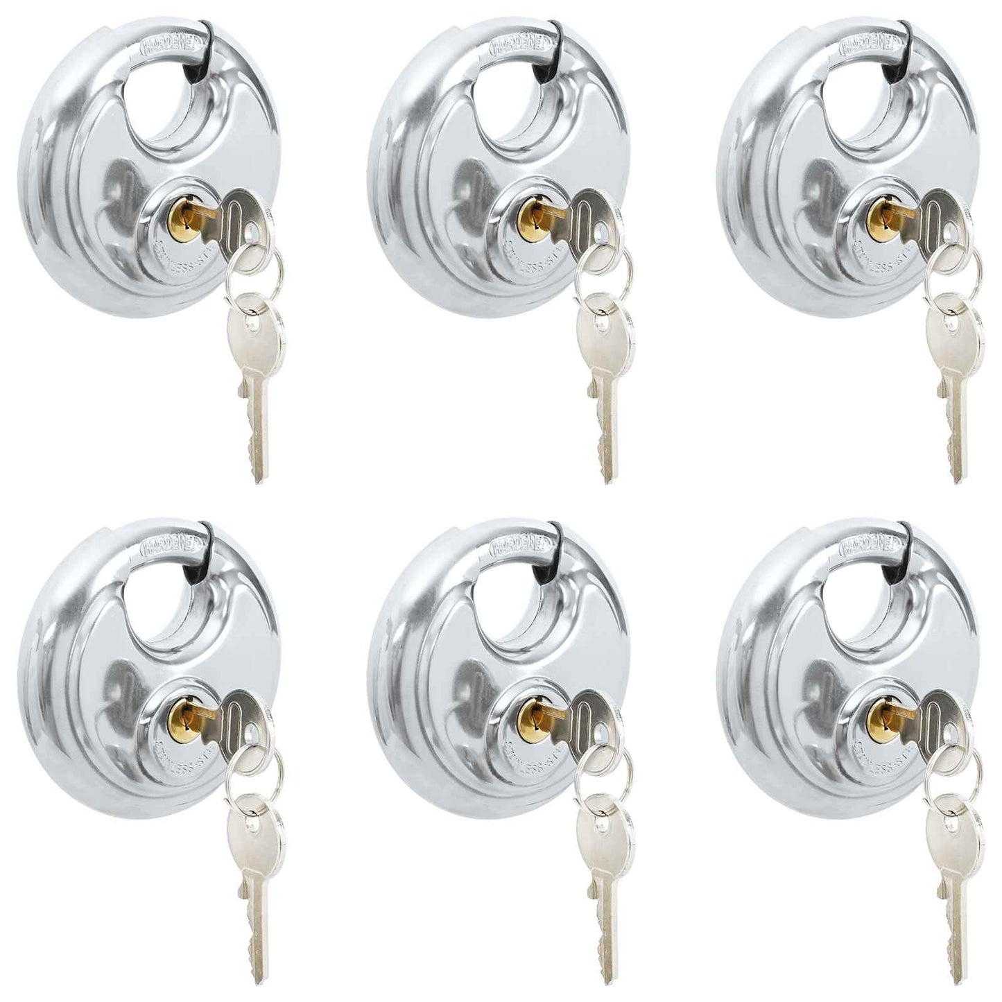 Diskusschlösser mit Schlüsseln Silber Edelstahl