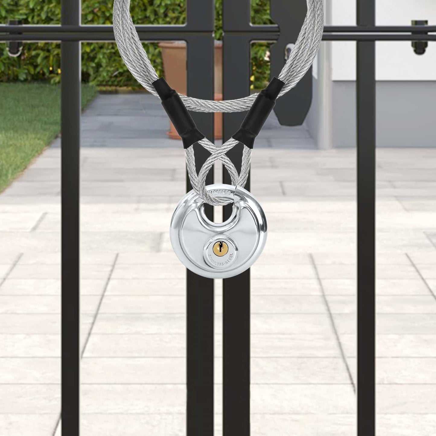 Diskusschlösser mit Schlüsseln 2 pcs Silber 9 x 2,8 x 9 cm