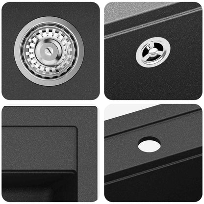 Waschbecken Schwarz 795 x 505 mm Granit