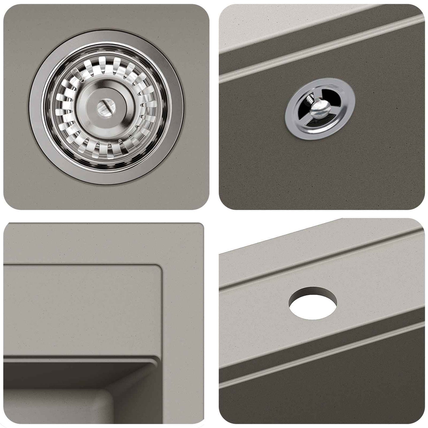 Waschbecken Grau 795 x 505 mm Granit