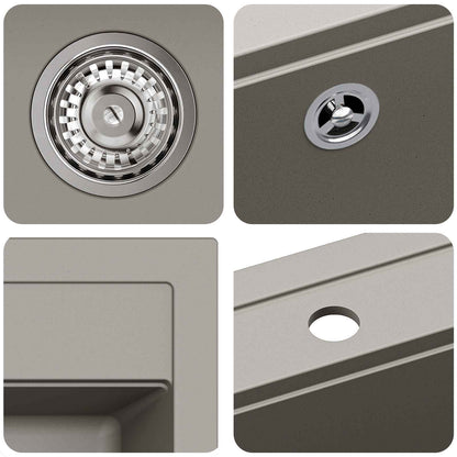 Waschbecken Grau 795 x 505 mm Granit