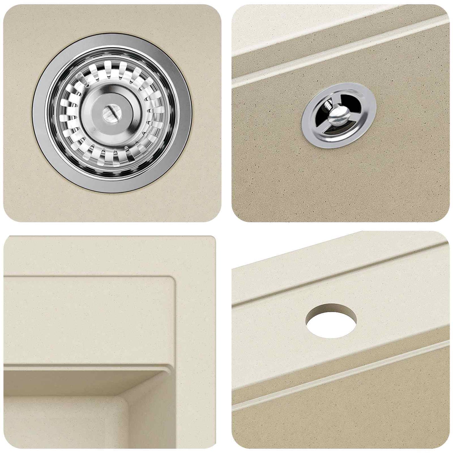 Waschbecken Beige 795 x 505 mm Granit