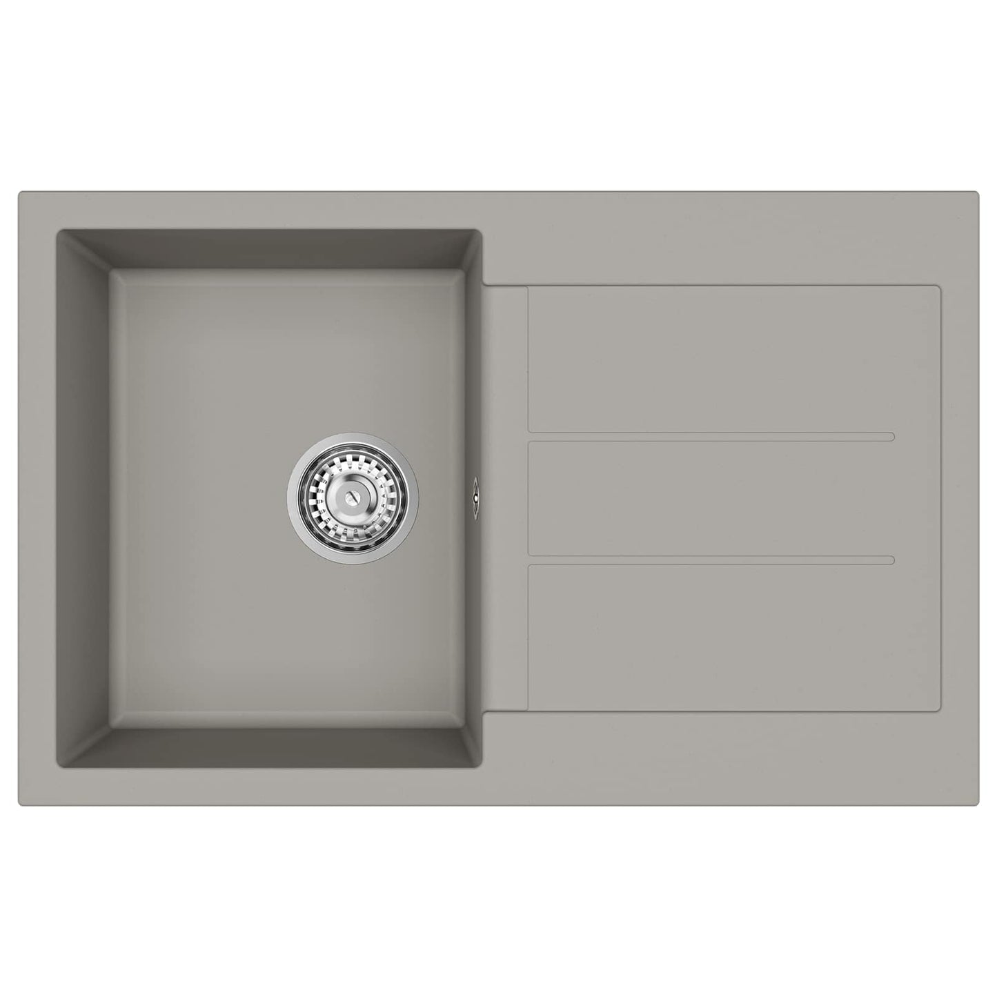 Waschbecken Grau 780 x 500 mm 80% Quarz und 20% Harz