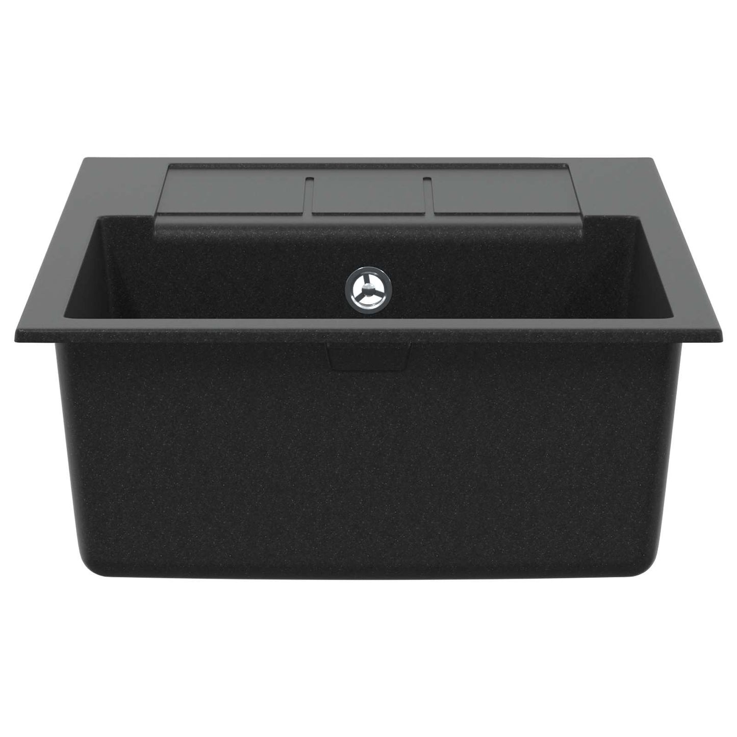 Waschbecken Schwarz 620 x 500 mm 80% Quarz und 20% Harz