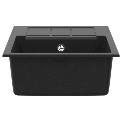 Waschbecken Schwarz 620 x 500 mm 80% Quarz und 20% Harz