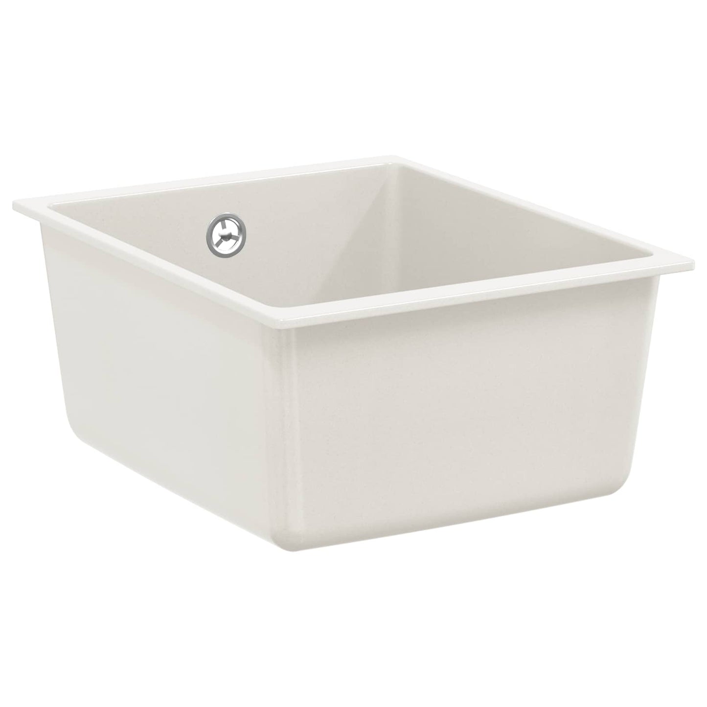 Waschbecken Weiß 370 x 460 mm 80% Quarz und 20% Harz