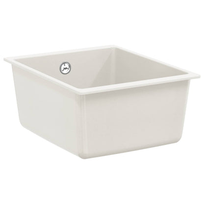 Waschbecken Weiß 370 x 460 mm 80% Quarz und 20% Harz