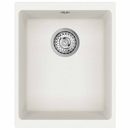 Waschbecken Weiß 370 x 460 mm 80% Quarz und 20% Harz