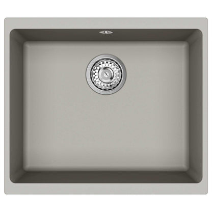 Waschbecken Grau 530 x 460 mm 80% Quarz und 20% Harz