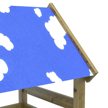 Spielturm Braun Massives imprägniertes Holz