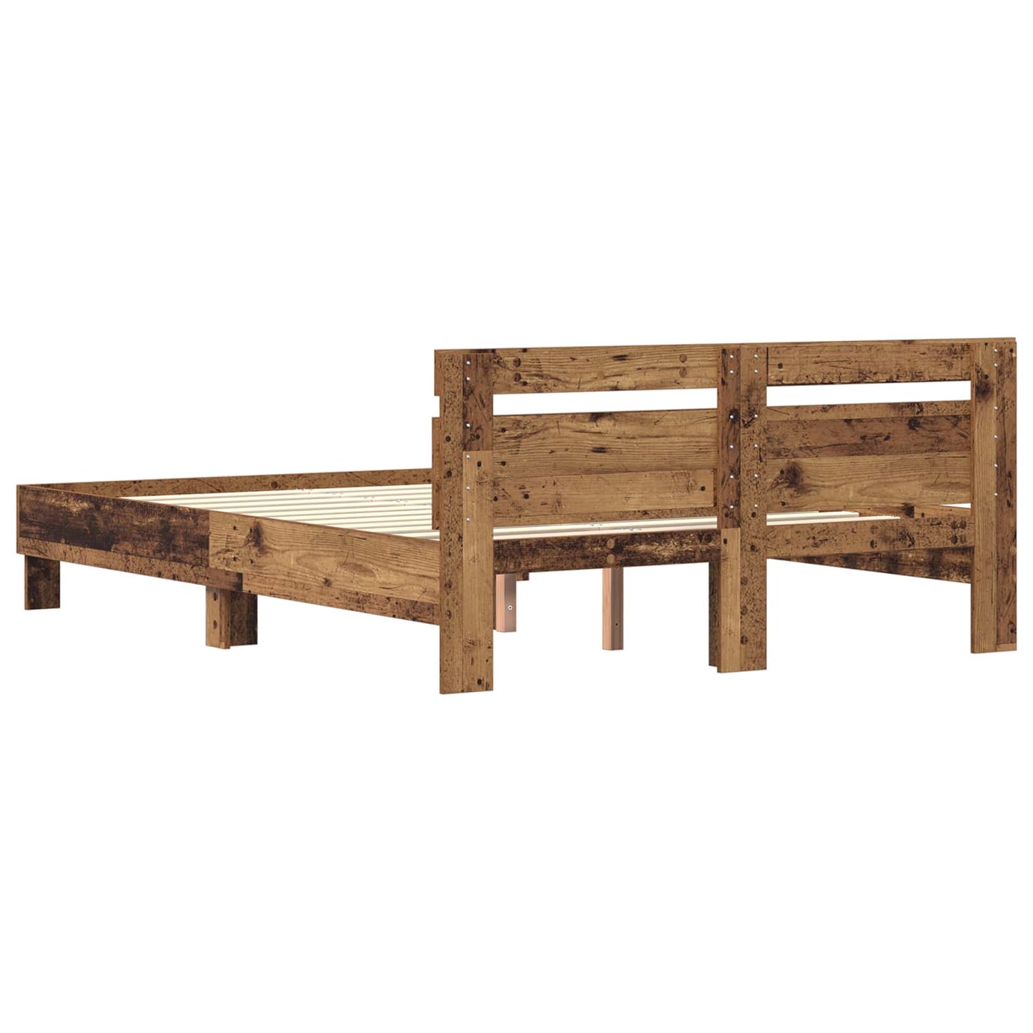vidaXL Cadre de lit avec tête de lit bois de récupération 160 x 200 cm bois d'ingénierie