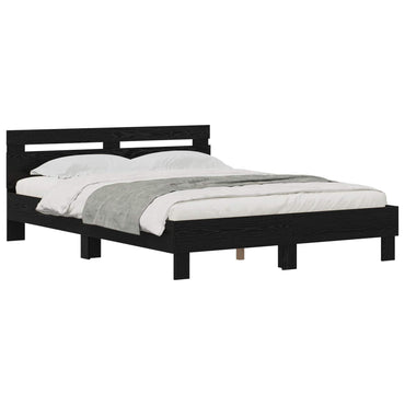 vidaXL Cadre de lit aspect chêne noir 160 x 200 cm en bois d'ingénierie