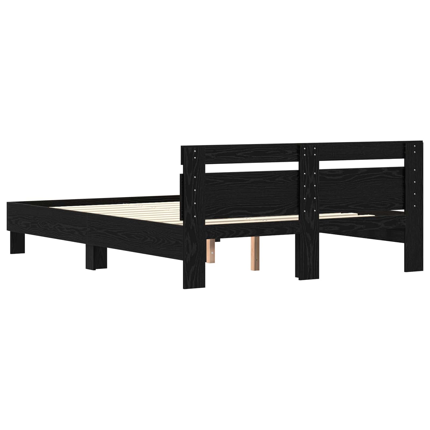 vidaXL Cadre de lit aspect chêne noir 160 x 200 cm en bois d'ingénierie
