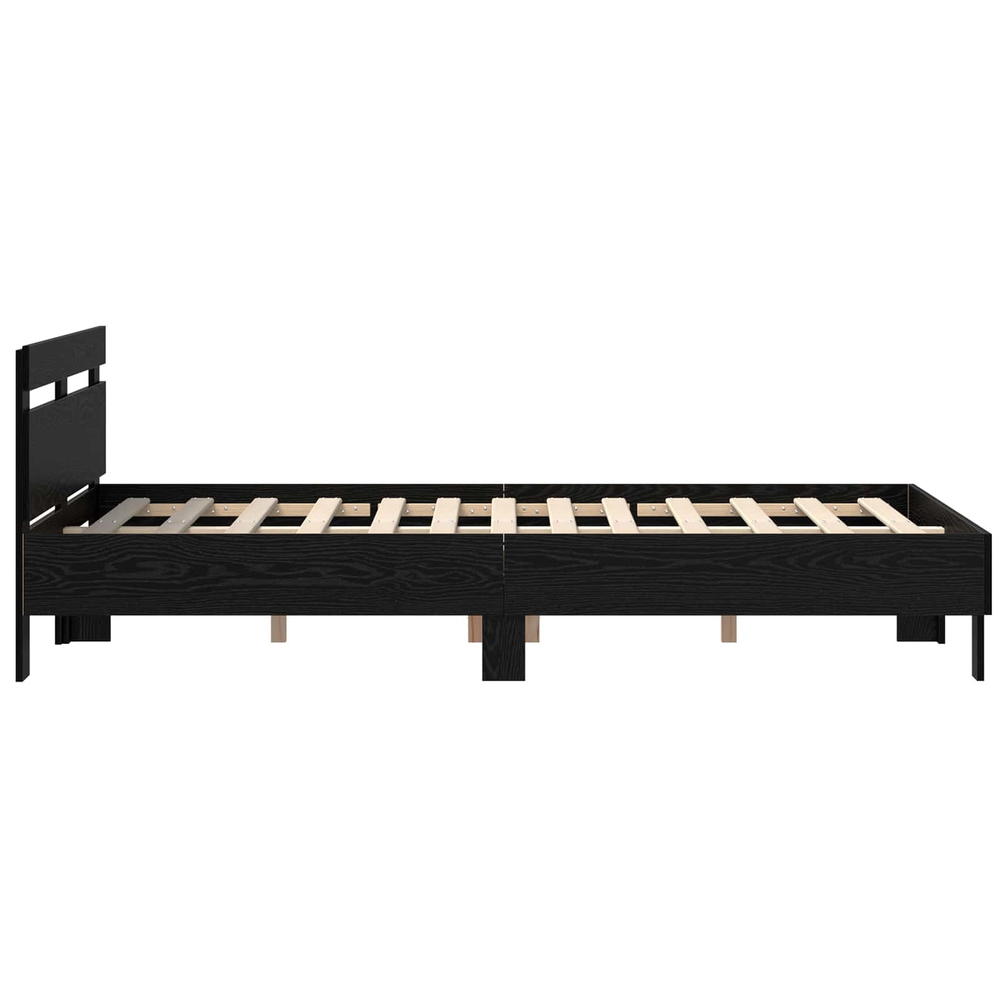 vidaXL Cadre de lit aspect chêne noir 160 x 200 cm en bois d'ingénierie