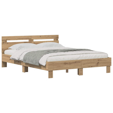 vidaXL Bettrahmen Artisan-Eiche 140 x 200 cm Holzwerkstoff