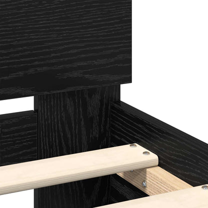 vidaXL Bettrahmen Schwarz Eichen-Optik 120 x 200 cm Holzwerkstoff