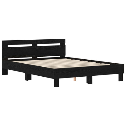 vidaXL Bettrahmen Schwarz Eichen-Optik 120 x 200 cm Holzwerkstoff