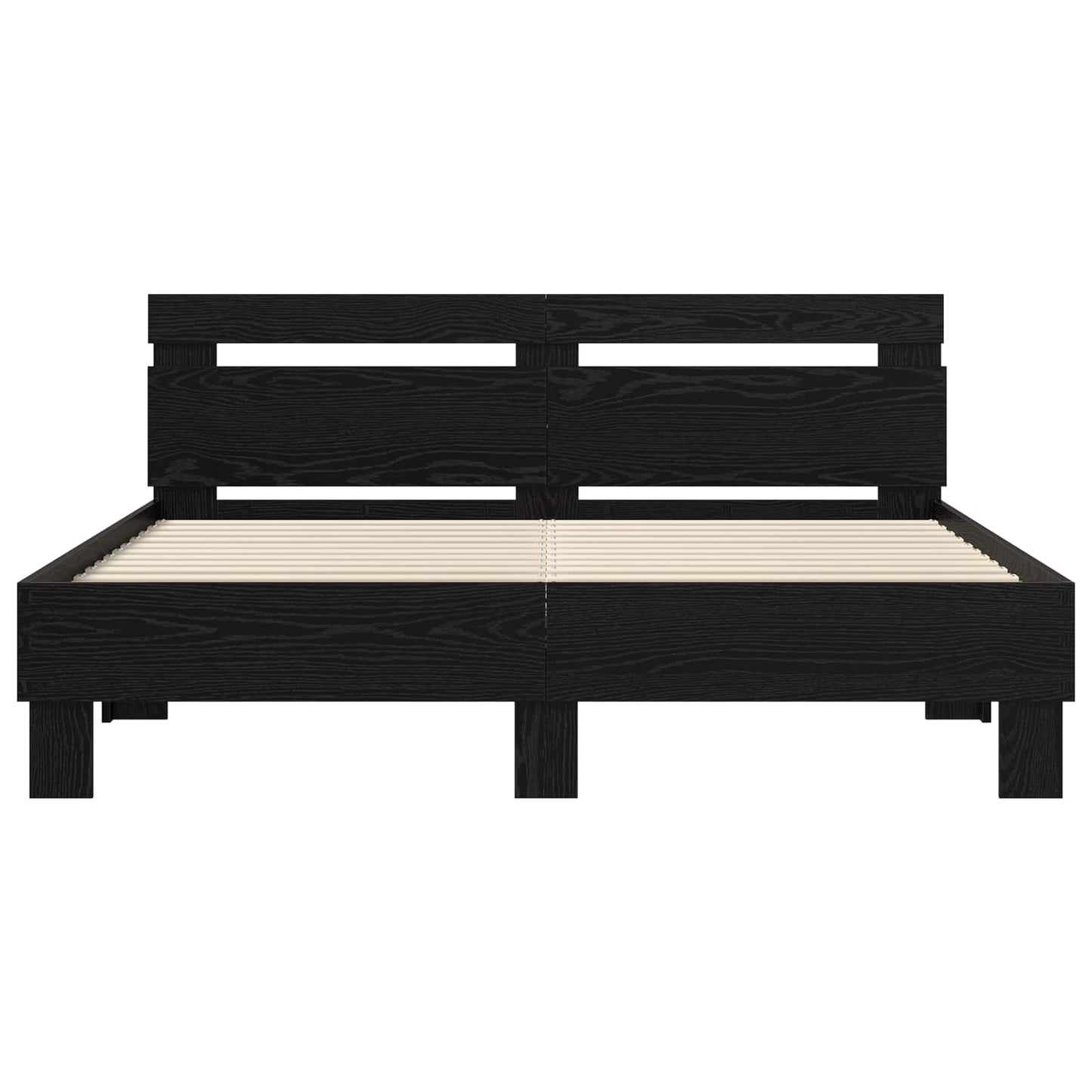 vidaXL Bettrahmen Schwarz Eichen-Optik 120 x 200 cm Holzwerkstoff