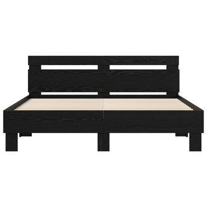vidaXL Bettrahmen Schwarz Eichen-Optik 120 x 200 cm Holzwerkstoff
